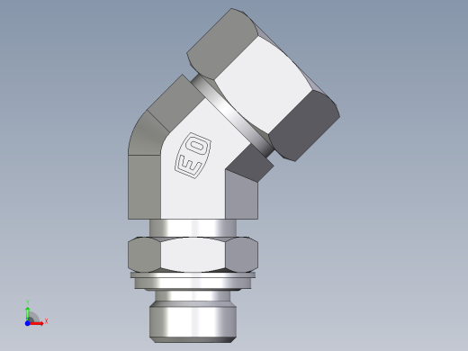 卡套式工业通用硬管接头EO_Adjustable_locknut_45_deg_elbow_VEE18LRCF前视缩略图