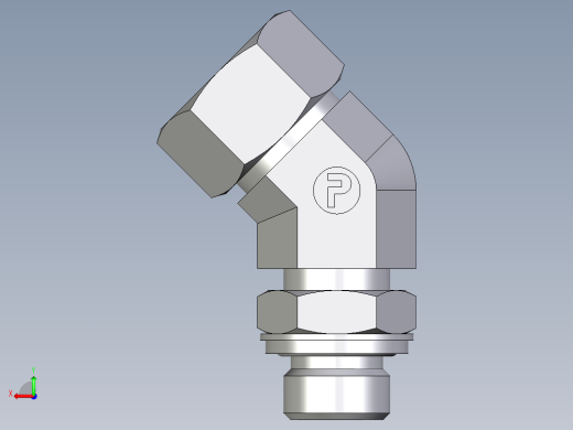 卡套式工业通用硬管接头EO_Adjustable_locknut_45_deg_elbow_VEE18LRCF后视缩略图
