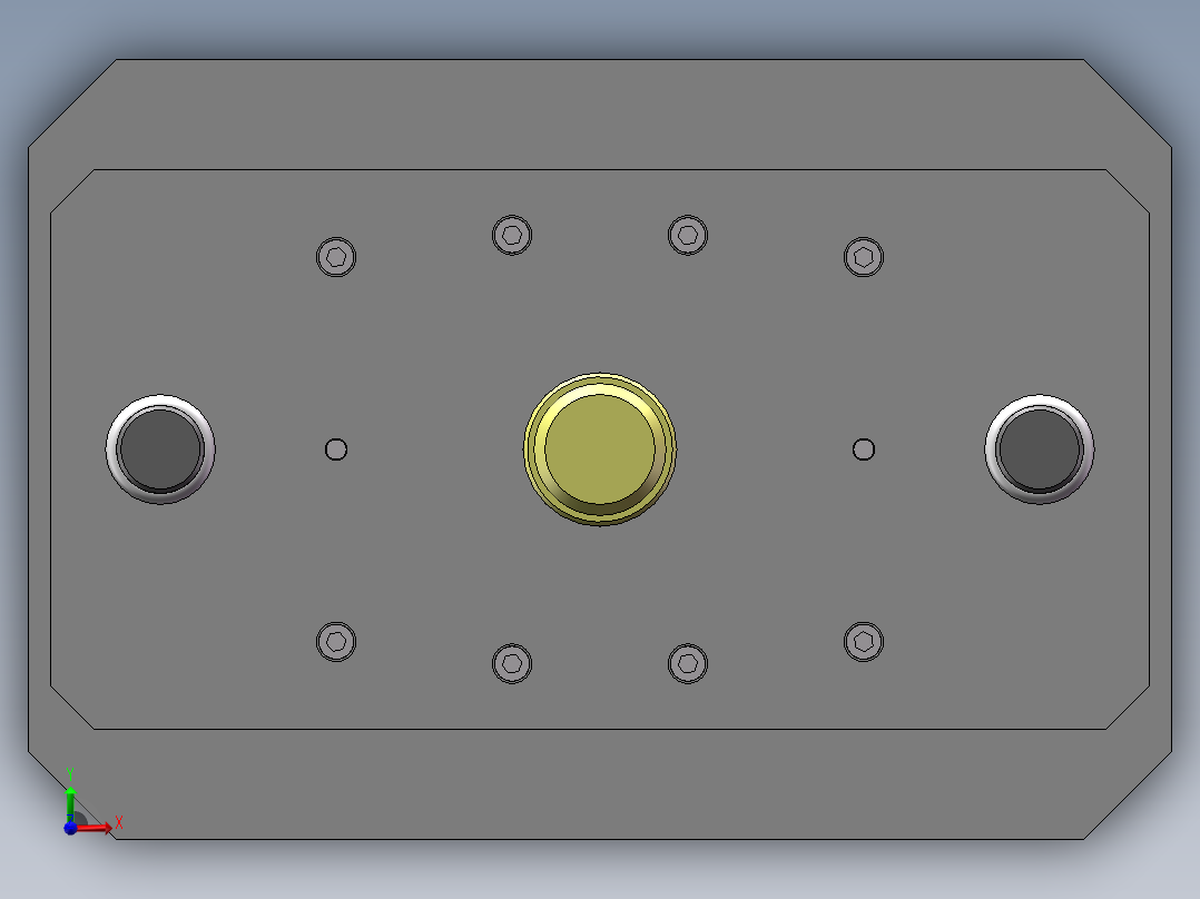 盒型件剖切模前视图