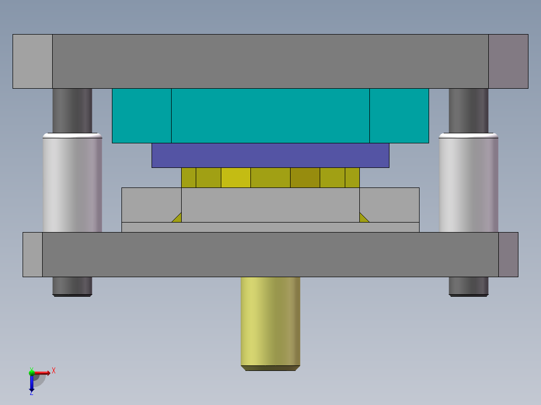 盒型件剖切模俯视图