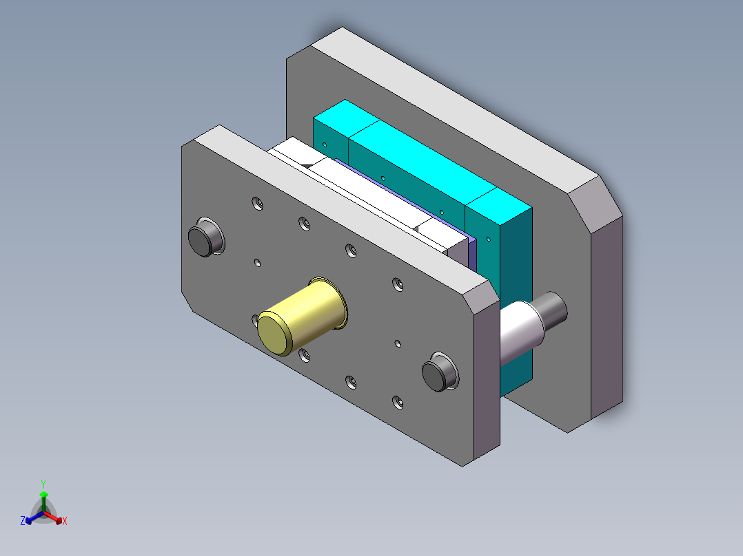 盒型件剖切模正等轴测图