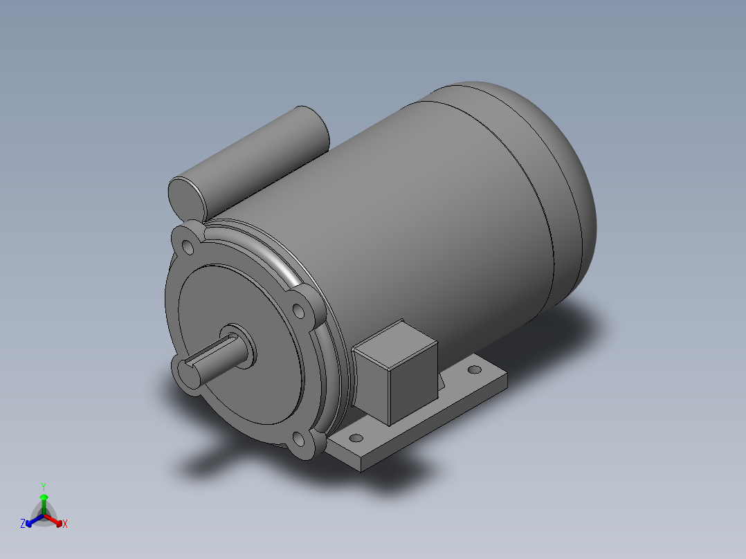 异步电机DJ_YS系列(IP44)_IMB35型_YS-90L-2_2正等轴测图