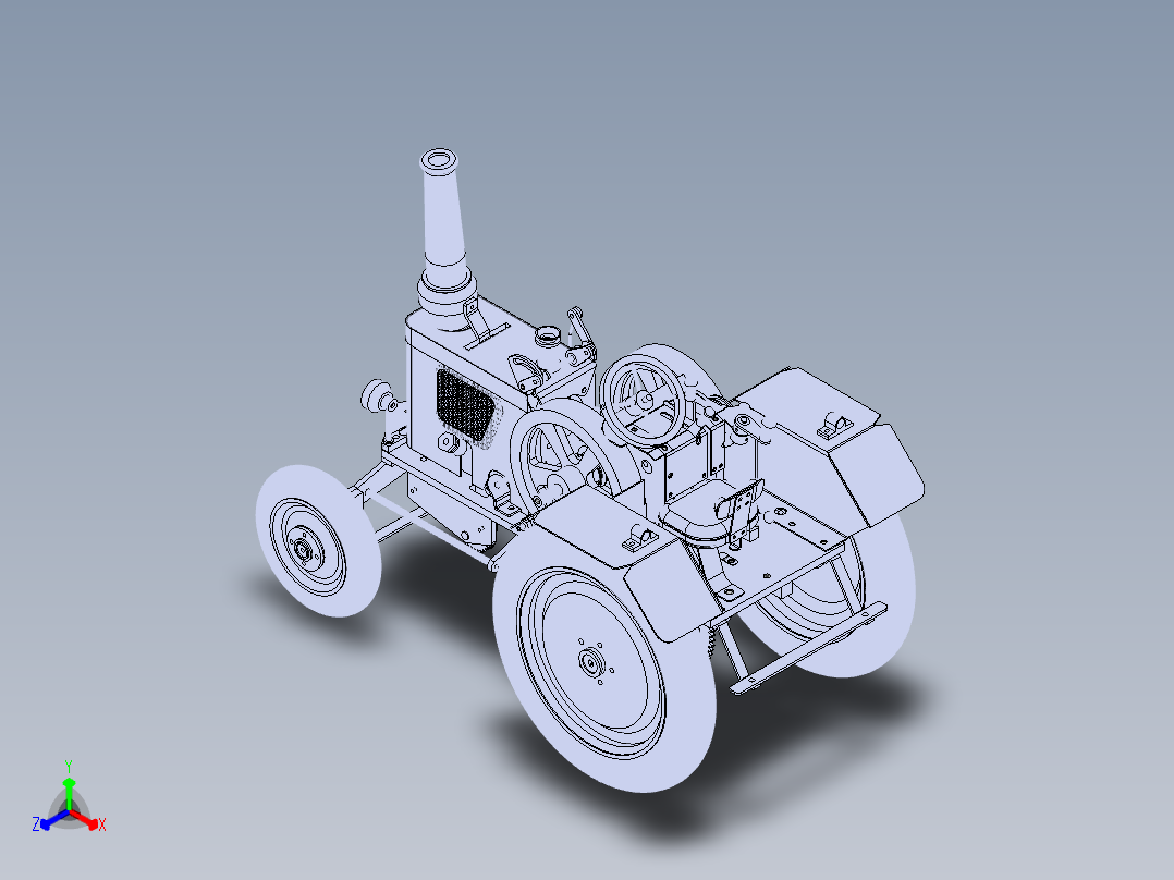 拖拉机正等轴测图