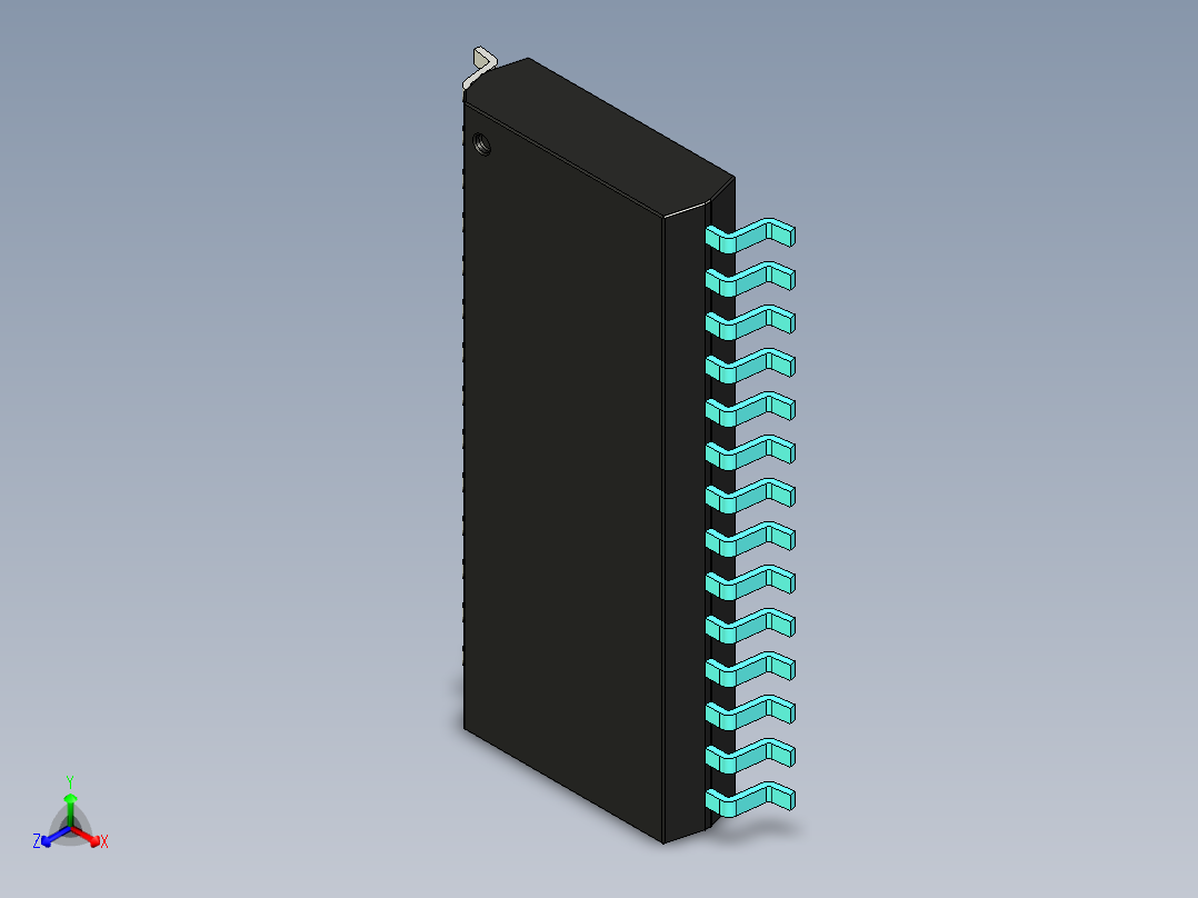 元器件3D封装SOIC28W48主视图
