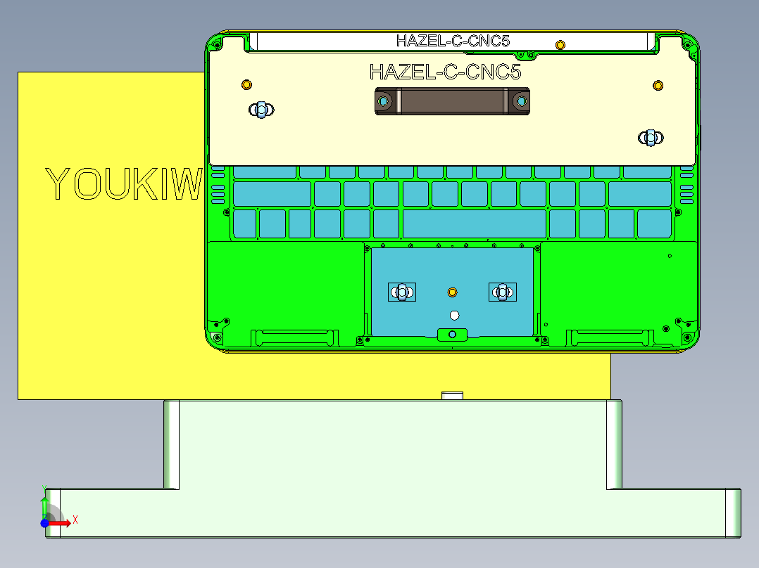 HAZEL-C笔记本CNC工装夹具三维模型-CNC5-0512前视图