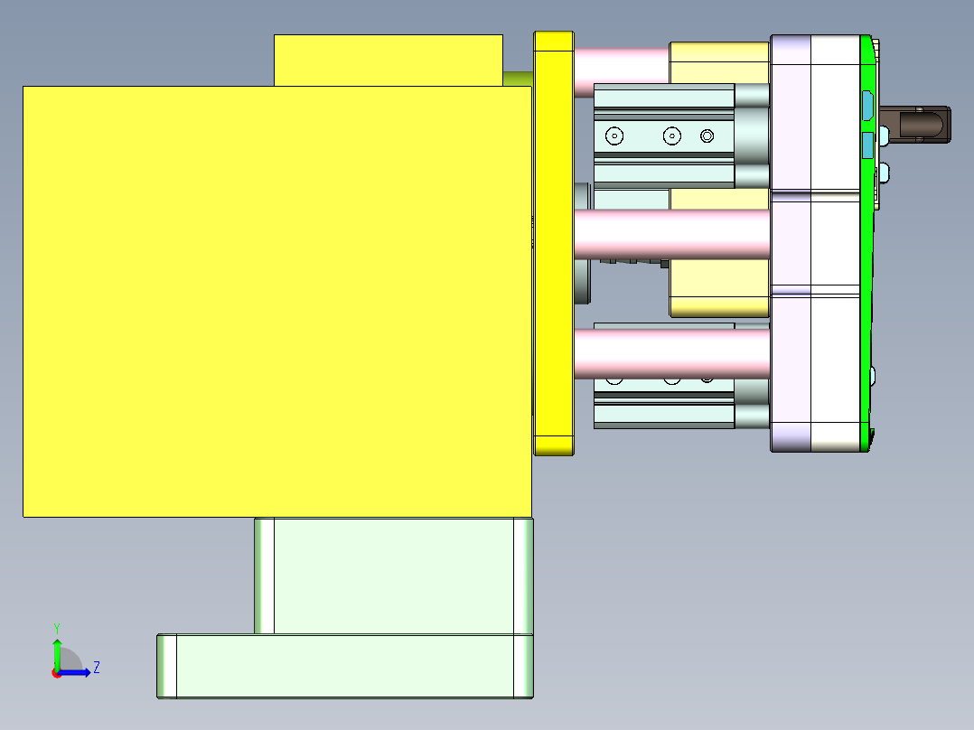 HAZEL-C笔记本CNC工装夹具三维模型-CNC5-0512左视图