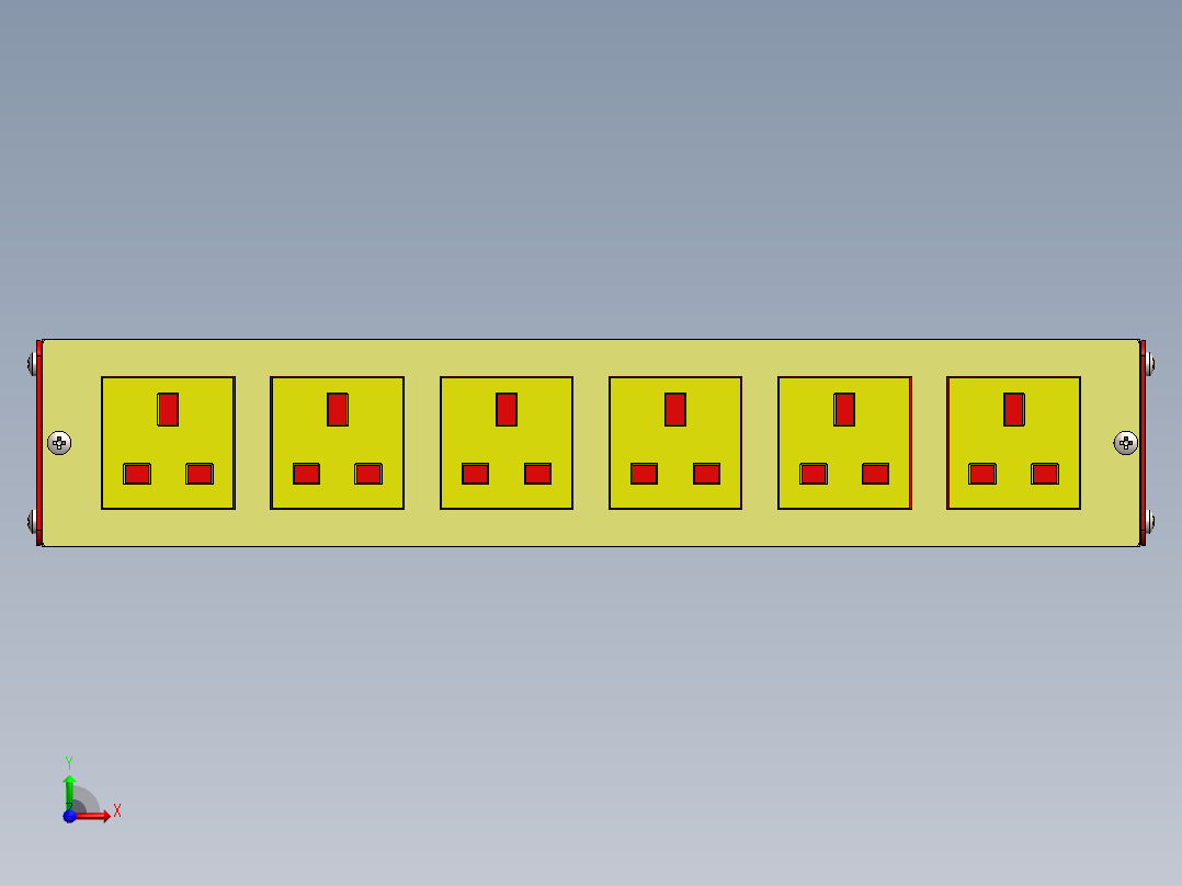 插排电控箱子前视图