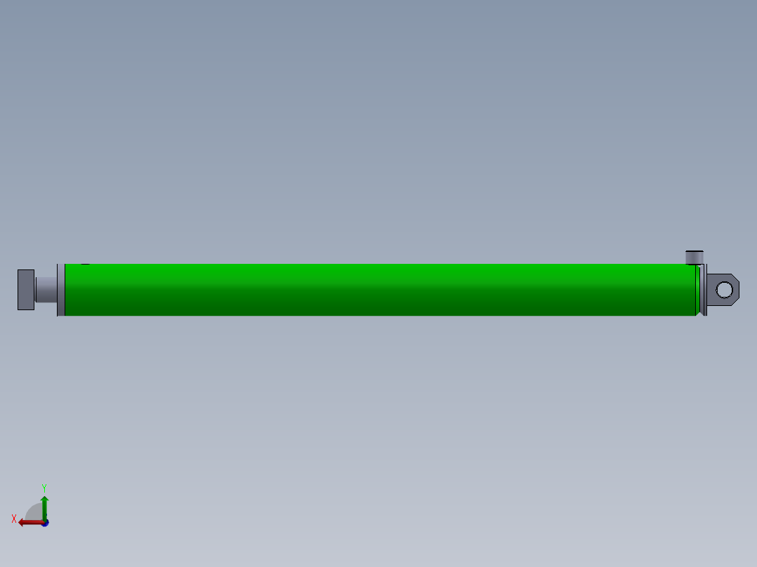 焊接式液压缸（带平衡块（筒））50x32x720 mm后视图