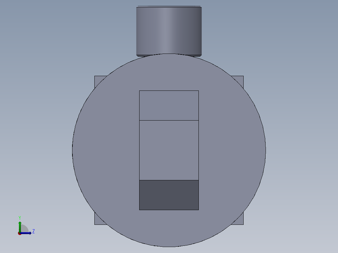 焊接式液压缸（带平衡块（筒））50x32x720 mm左视图