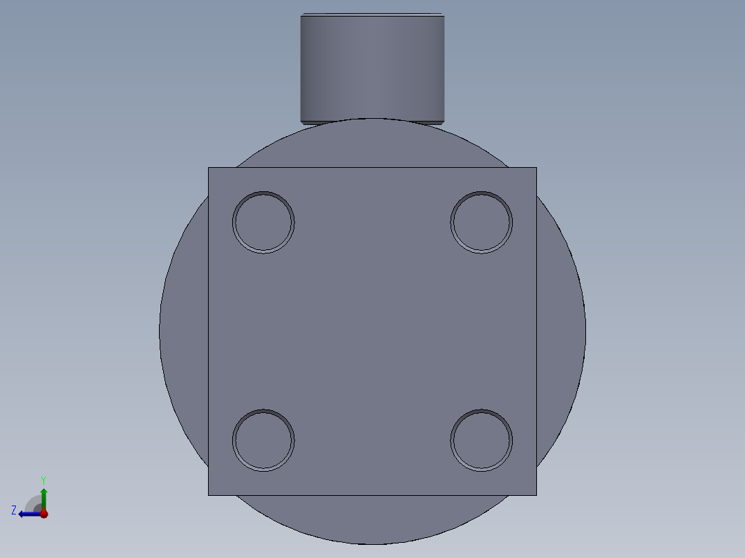 焊接式液压缸（带平衡块（筒））50x32x720 mm右视图