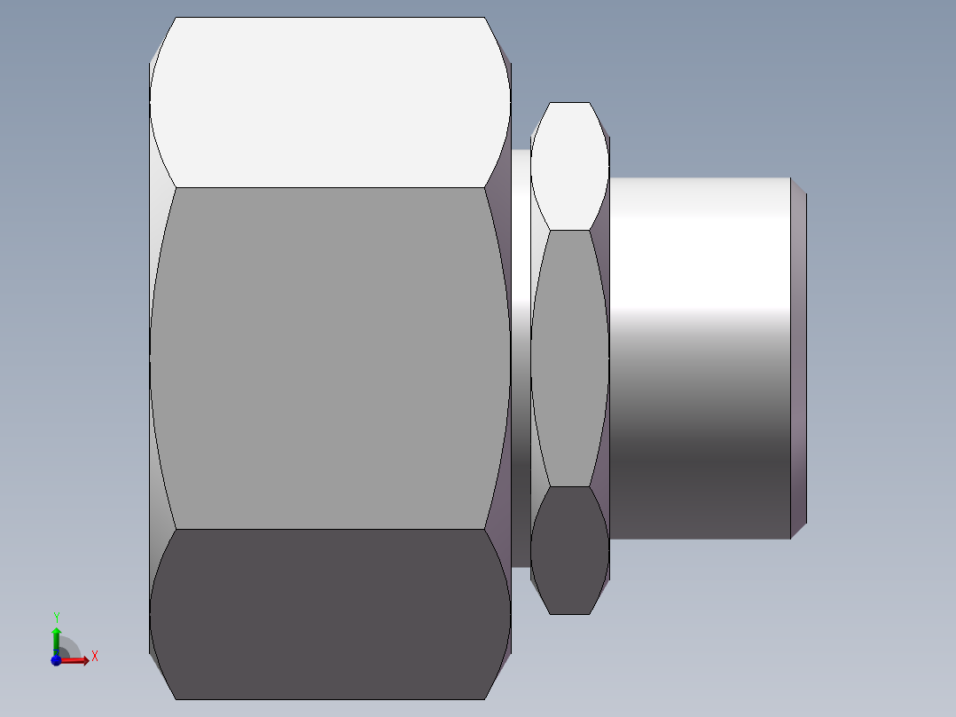 直通变径接头、2C-22-30前视图