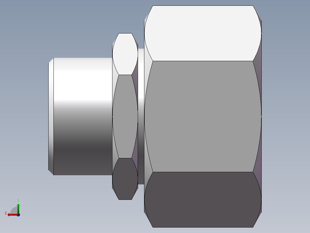 直通变径接头、2C-22-30后视图