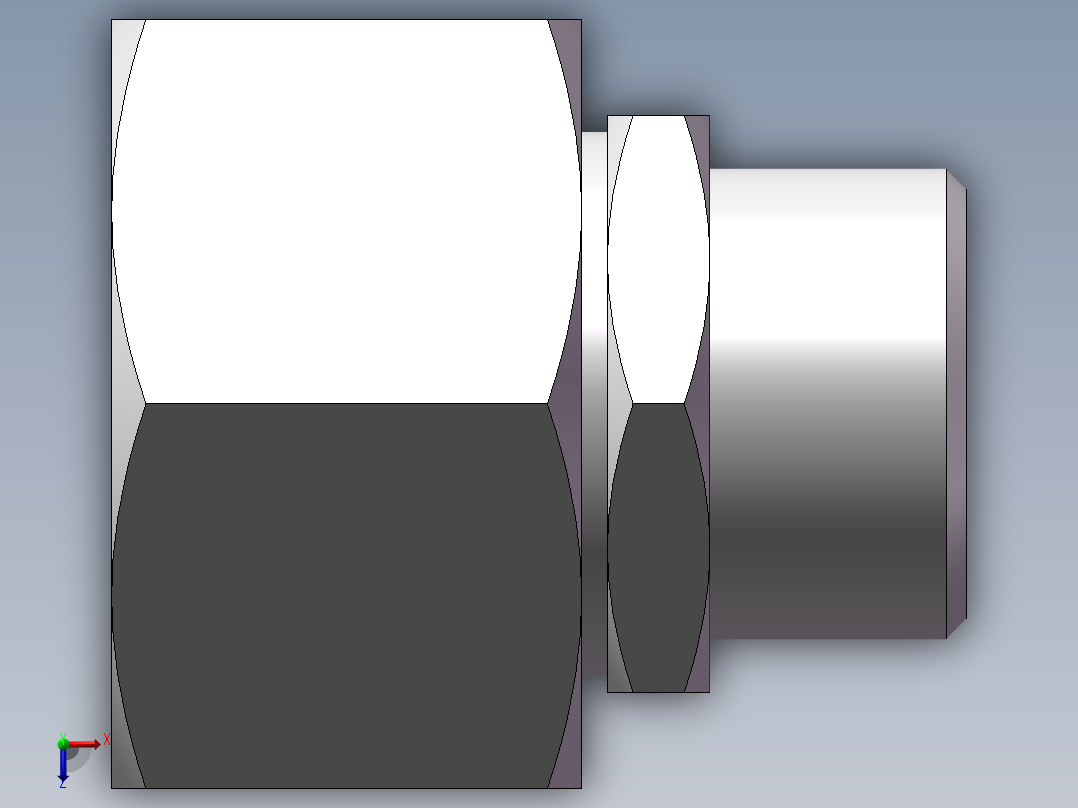 直通变径接头、2C-22-30俯视图