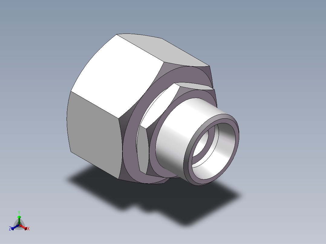 直通变径接头、2C-22-30正等轴测图