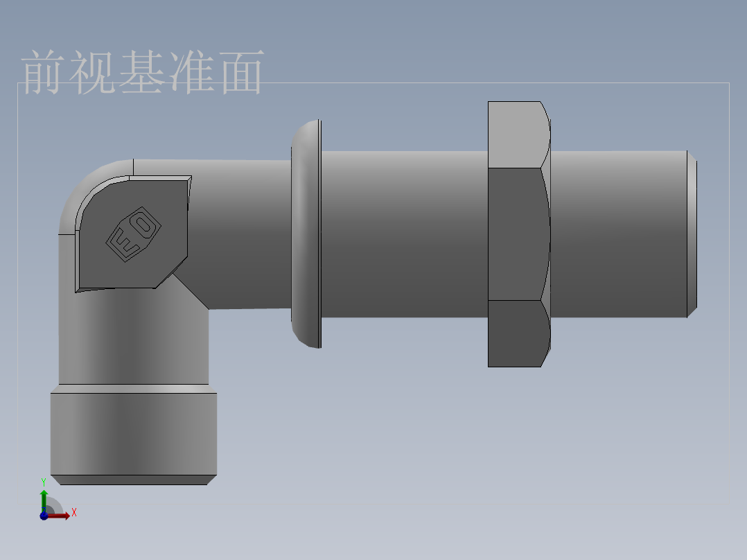 直角过板接头、6D9-16LN前视图