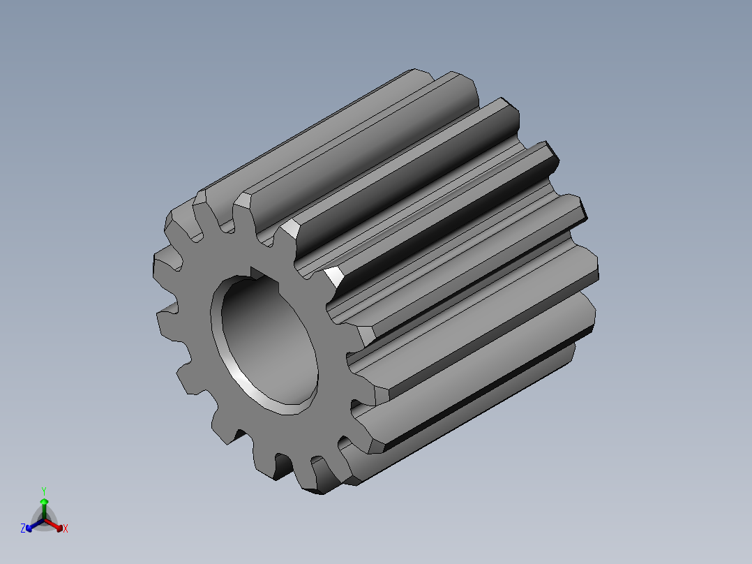 D30直齿M2X15正等轴测图
