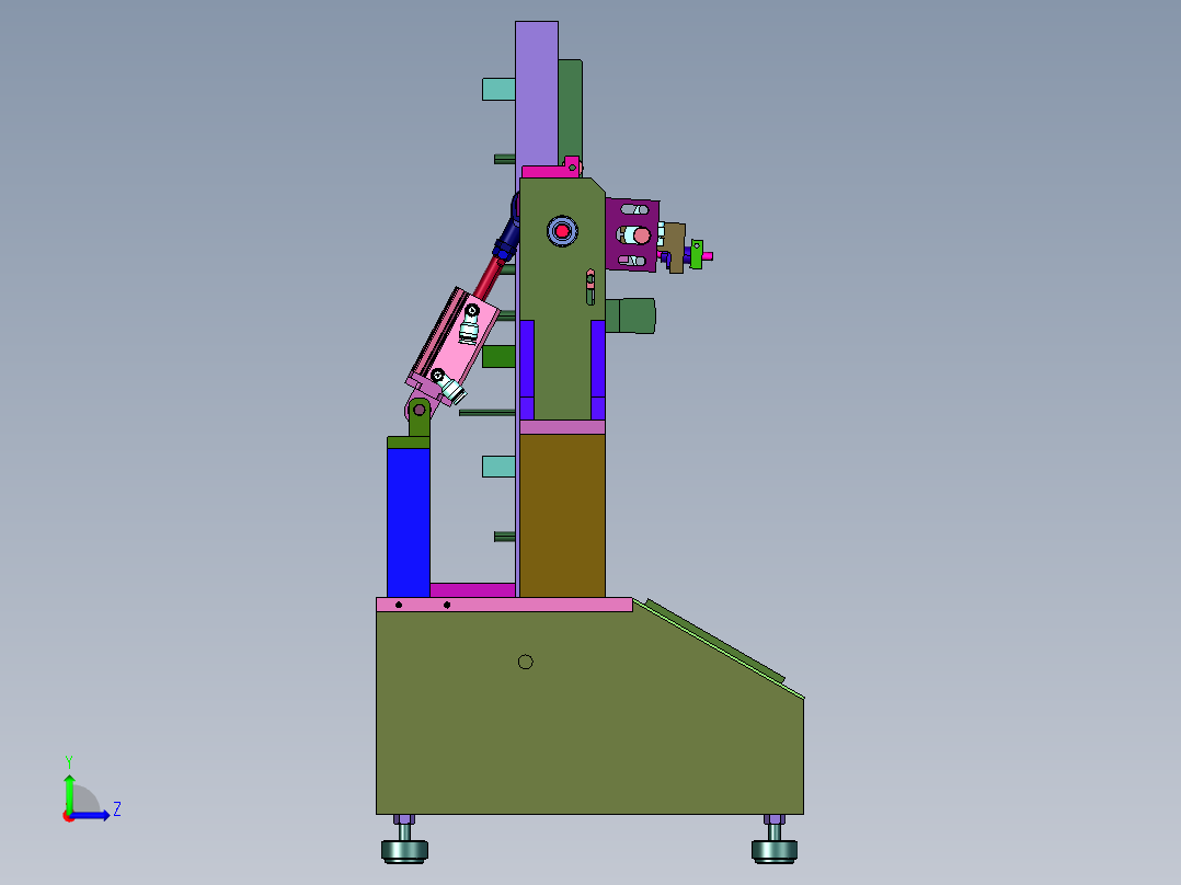 插拨的耐久性实验装置左视图