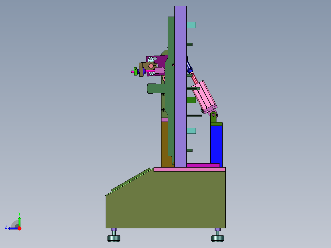 插拨的耐久性实验装置右视图
