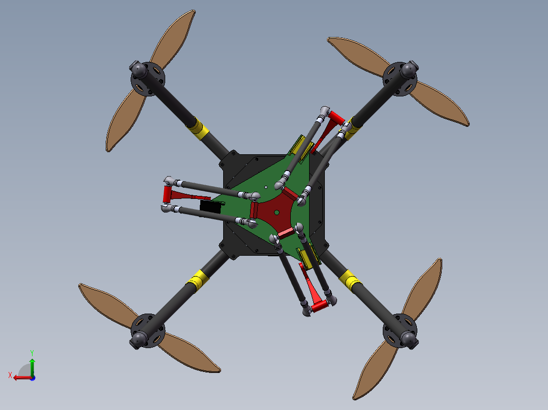 无人机模型后视图