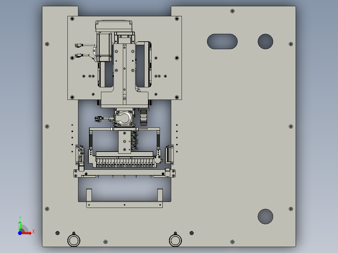 滤料机构前视图