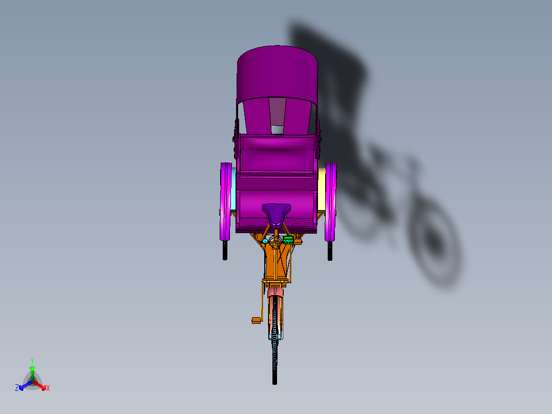 电动和人工拉动两用三轮车