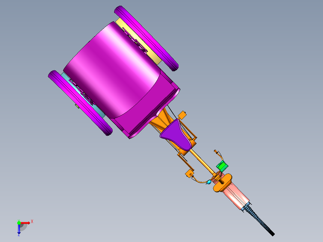 电动和人工拉动两用三轮车俯视图