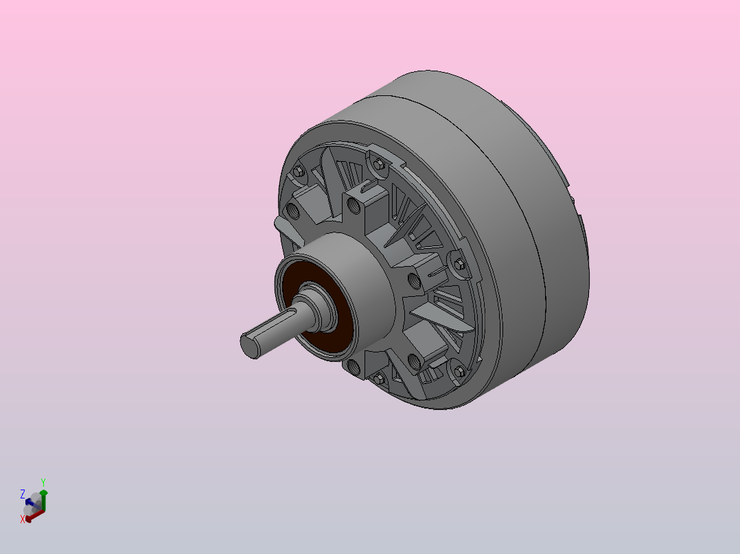 磁粉制动器ZKB0.6YN正等轴测图