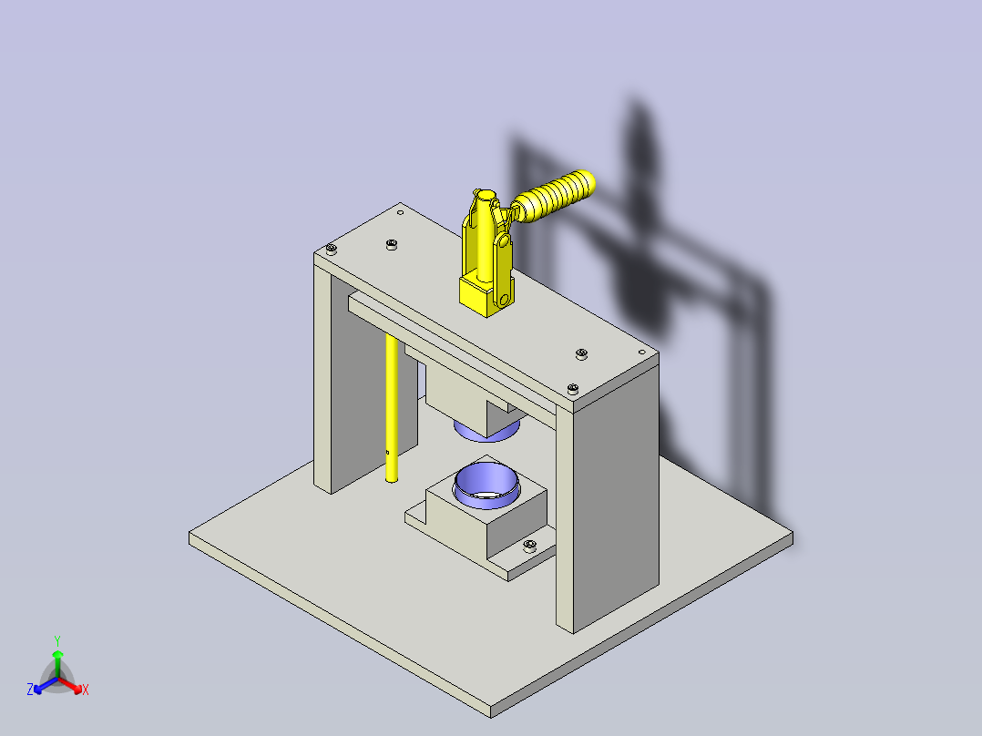 一款定位夹具3D图纸主视图