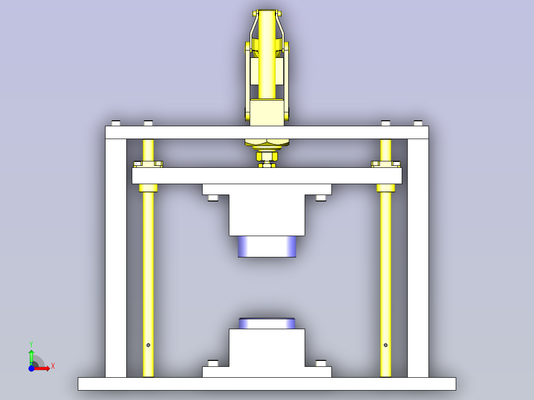 一款定位夹具3D图纸前视图