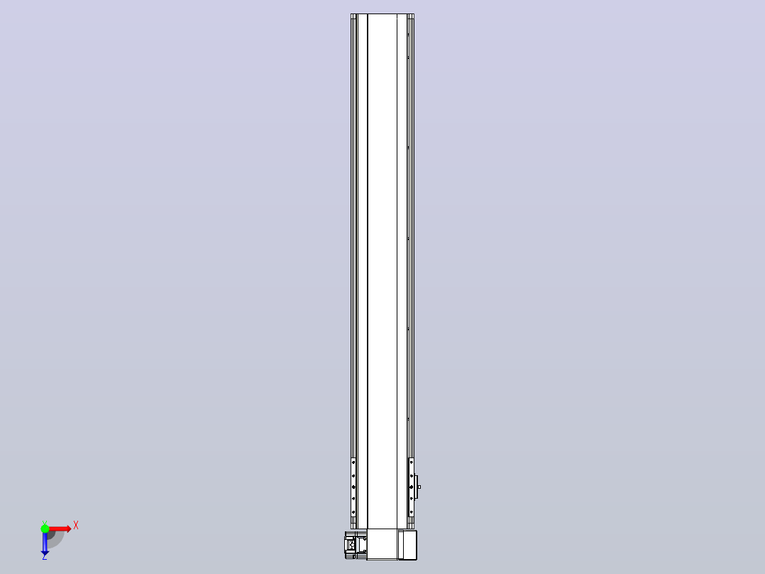 皮带直线轴半封闭可选导轨TPA-HNB-140D-120-L900-RP-Y-P40-N3俯视图