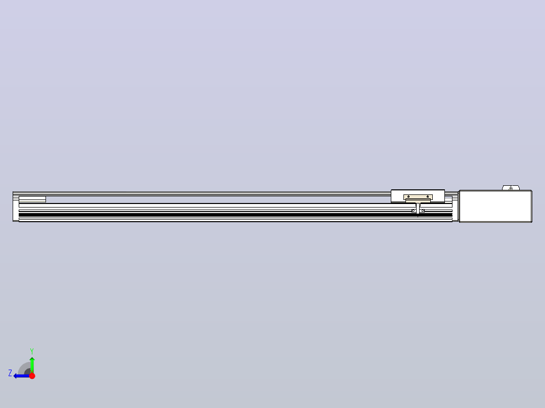 皮带直线轴半封闭可选导轨TPA-HNB-105D-90-L700-ML-C-P20-N3右视图