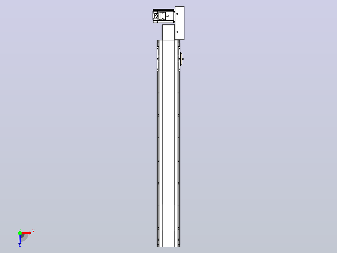 皮带直线轴半封闭可选导轨TPA-HNB-105D-90-L700-ML-C-P20-N3俯视图