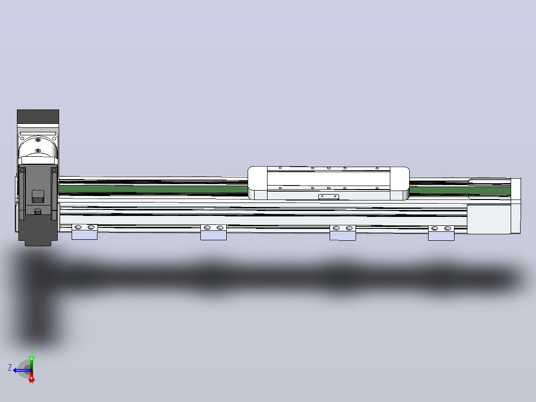 DMEB65L-RUCR欧规同步带模组直线模组（电机右上折）[DMEB65L-L15S350-DT400-C2U-RUCR]主视图