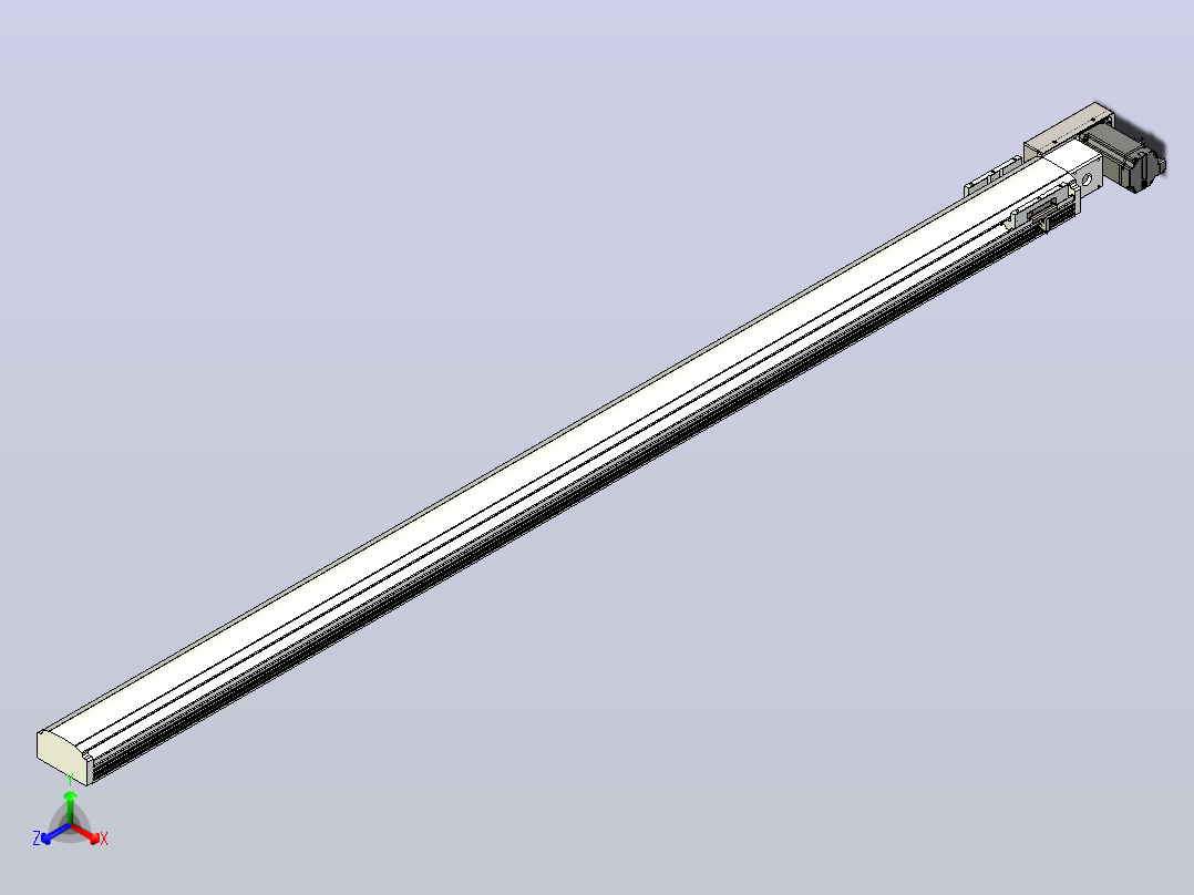 皮带直线轴半封闭可选导轨TPA-HNB-105D-90-L1850-MR-C-P20-N3主视图