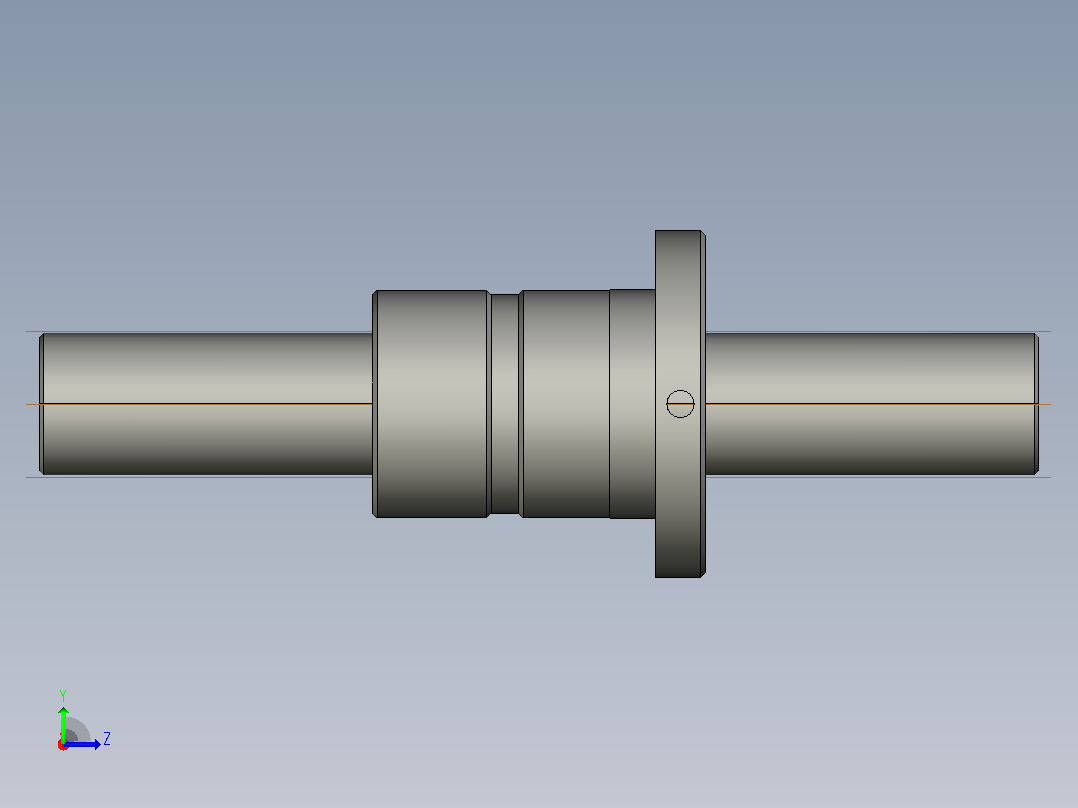 FFZD3204-3滚珠丝杆3D模型左视图