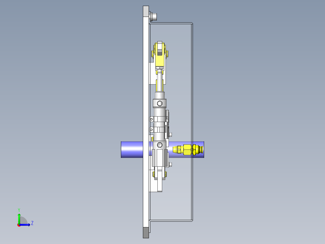 把手夹紧机构左视图