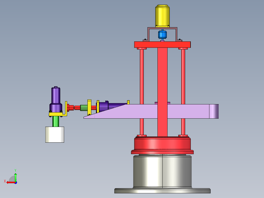 三自由度圆柱坐标型工业机器人设计后视图