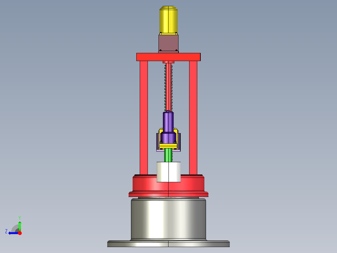 三自由度圆柱坐标型工业机器人设计右视图