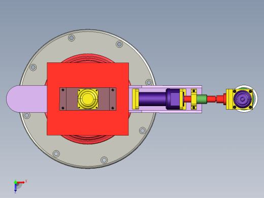 三自由度圆柱坐标型工业机器人设计俯视缩略图