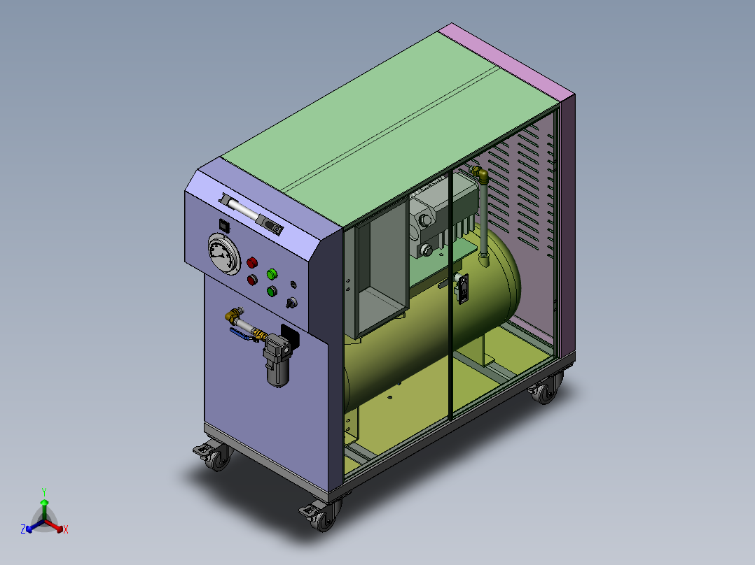 真空负压站sw16可编辑正等轴测图