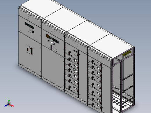 4台GCS并柜 3D图 step中性格式文件3D模型素材