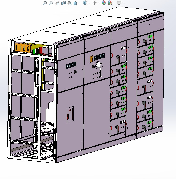 4台GCS并柜 3D图 step中性格式文件3D模型素材