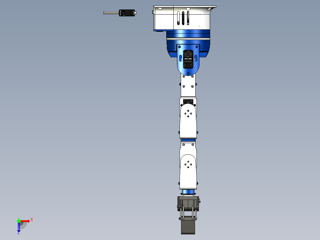 smartrobo五自由度机械臂机器人3D数模图纸 STP格式俯视图