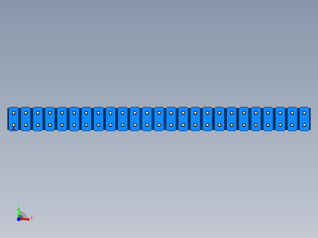 彩色公头100mil（2.54mm）系列-DS1021_blue_2x25p_100mil_Type43_rev1.0前视图