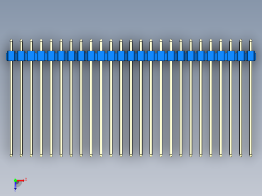 彩色公头100mil（2.54mm）系列-DS1021_blue_2x25p_100mil_Type43_rev1.0俯视缩略图