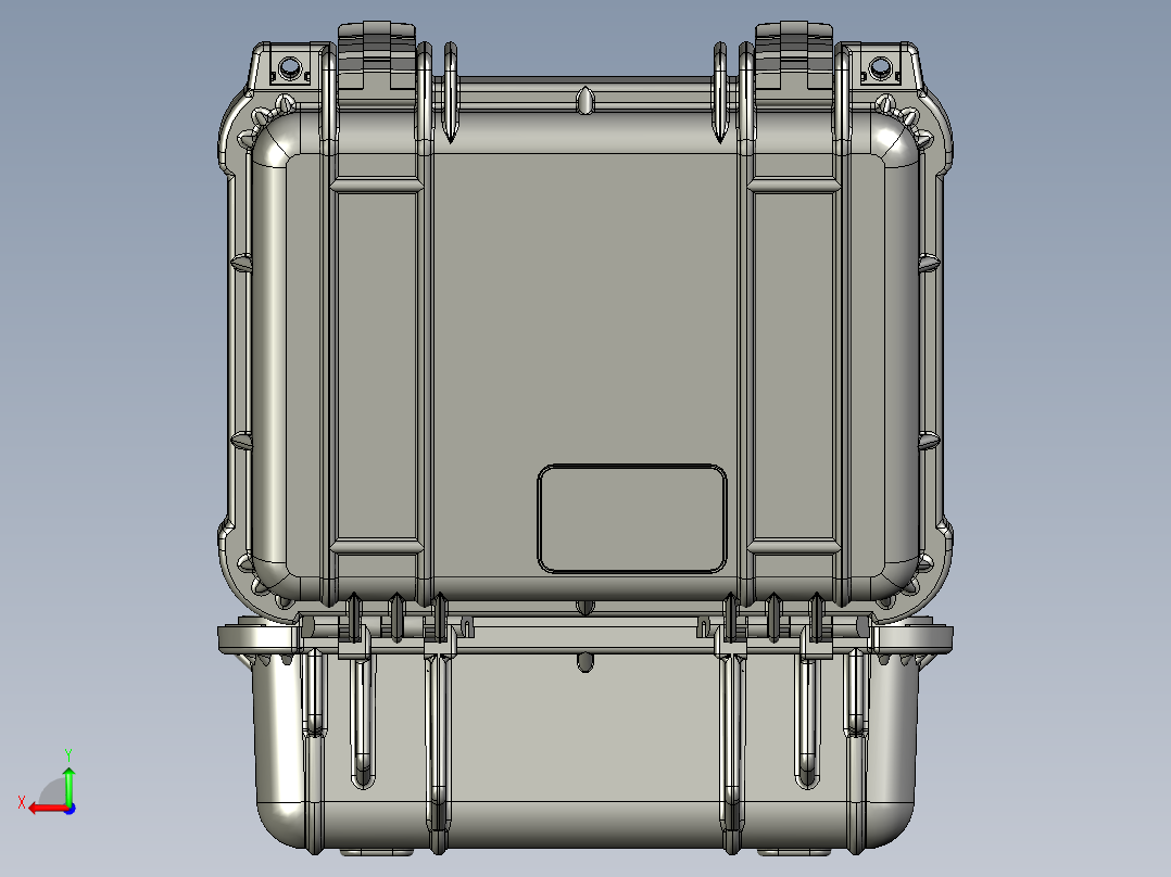 Pelican派力肯 1400三防手提箱详细模型后视图