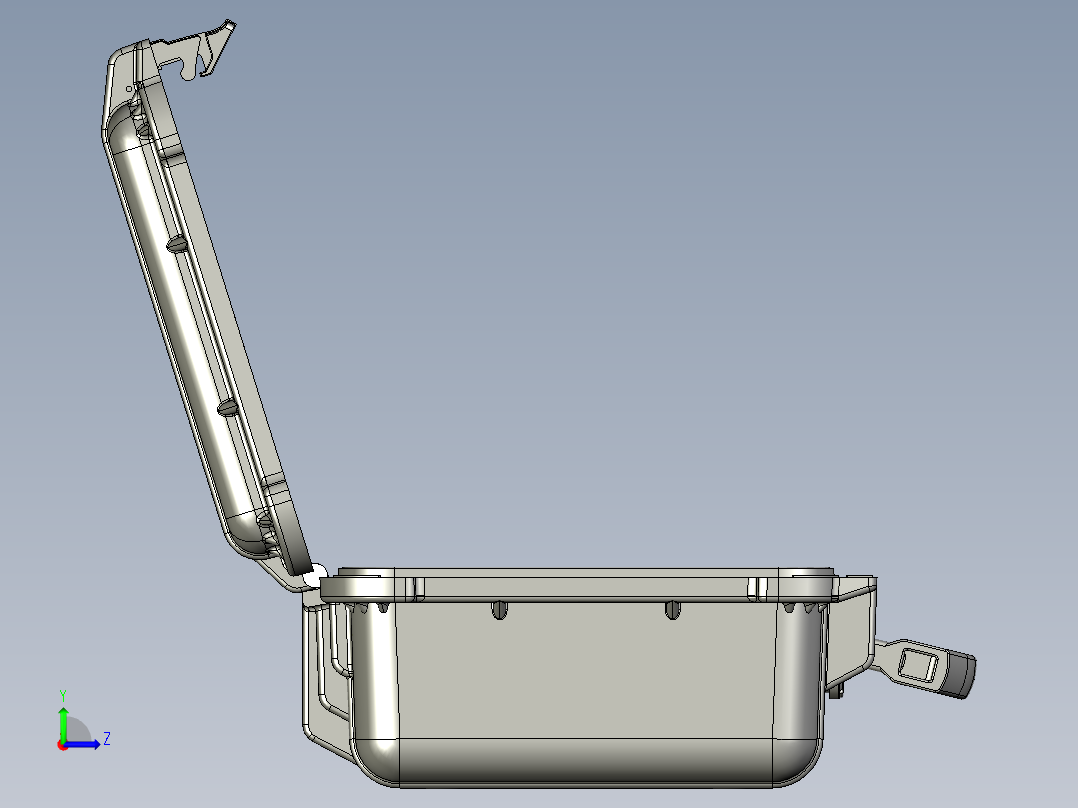 Pelican派力肯 1400三防手提箱详细模型左视图