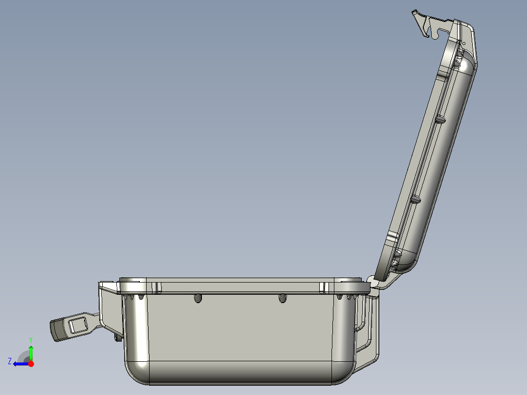 Pelican派力肯 1400三防手提箱详细模型右视图