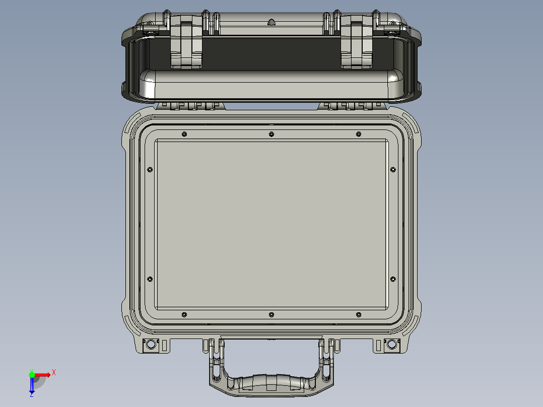 Pelican派力肯 1400三防手提箱详细模型俯视图