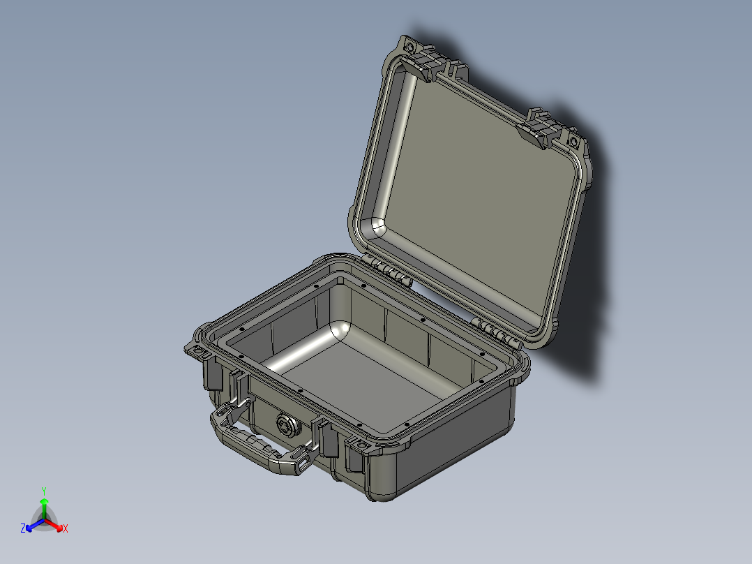 Pelican派力肯 1400三防手提箱详细模型正等轴测图